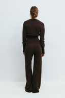 Ismay | Knit Two Piece Set – Casual Button Cardigan Drawstring Wide Leg Pants