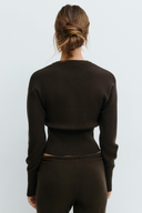 Ismay | Knit Two Piece Set – Casual Button Cardigan Drawstring Wide Leg Pants