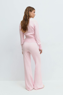 Ismay | Knit Two Piece Set – Casual Button Cardigan Drawstring Wide Leg Pants