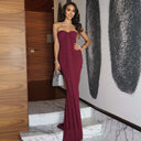 Itzel | Ruched Maxi Dress – Evening Strapless Sweetheart Neck Draped Front