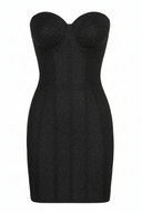 Ivy | Glitter Strapless Mini Dress – Lace Up Front Sweetheart Bodycon Party
