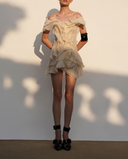 Jazlyn | V Neck Ruffle Mini – One Shoulder Sheer Layered Party Summer Dress