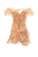Jazlyn | V Neck Ruffle Mini – One Shoulder Sheer Layered Party Summer Dress