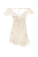 Jazlyn | V Neck Ruffle Mini – One Shoulder Sheer Layered Party Summer Dress