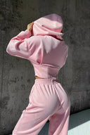 Jazmine | Hooded Two Piece Set – Zip Front Long Sleeve Jogger Pants Drawstring