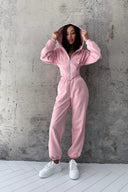 Jazmine | Hooded Two Piece Set – Zip Front Long Sleeve Jogger Pants Drawstring