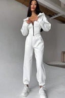 Jazmine | Hooded Two Piece Set – Zip Front Long Sleeve Jogger Pants Drawstring