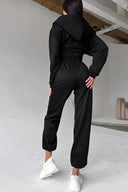Jazmine | Hooded Two Piece Set – Zip Front Long Sleeve Jogger Pants Drawstring
