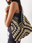 Jenny | Crochet Geometric Tote Bag – Beach Shoulder Open Knit Pattern