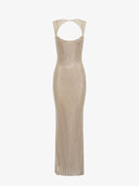 Jessica | olographic Sequin Maxi – Scoop Neck Open Back Bodycon Prom Evening Dress