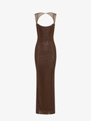 Jessica | olographic Sequin Maxi – Scoop Neck Open Back Bodycon Prom Evening Dress