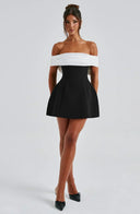 Jill | Two Tone Mini – Off Shoulder Back Bow A-Line Party Cocktail Dress