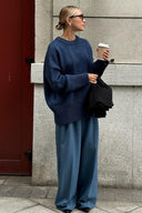 Jocelyn | Oversized Knit Sweater – Casual Crew Neck Drop Shoulder Long Sleeve