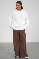 Jocelyn | Oversized Knit Sweater – Casual Crew Neck Drop Shoulder Long Sleeve