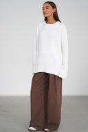 Jocelyn | Oversized Knit Sweater – Casual Crew Neck Drop Shoulder Long Sleeve