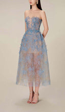 Joelle | Strapless Lace Sequin Midi – Sweetheart Sheer Tulle Formal Dress