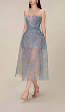 Joelle | Strapless Lace Sequin Midi – Sweetheart Sheer Tulle Formal Dress