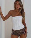 Jolie | Strapless Corset Bustier – Boned Waist Length Going Out Evening Top