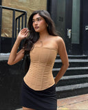 Jolie | Strapless Corset Bustier – Boned Waist Length Going Out Evening Top