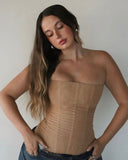 Jolie | Strapless Corset Bustier – Boned Waist Length Going Out Evening Top