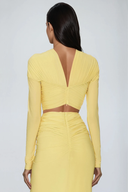 Juliet | Cut Out Twist Knot Maxi – Long Sleeve Ruched Summer Holiday Dress
