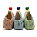 Kaia | Woven Striped Clutch – Summer Event Wood Frame Handheld Top Clasp