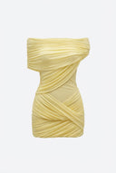 Kaithlyn | Off Shoulder Mini Dress – Ruched Mesh Bodycon Cocktail Party Dress