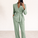 Kalina | Tailored Two Piece Set – Casual Blazer Long Sleeve Wide Leg Pants