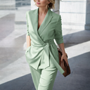 Kalina | Tailored Two Piece Set – Casual Blazer Long Sleeve Wide Leg Pants