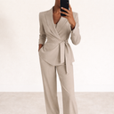 Kalina | Tailored Two Piece Set – Casual Blazer Long Sleeve Wide Leg Pants