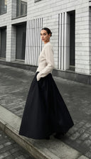 Kallie | Ribbed Knit Sweater – Casual Crew Neck Front Slit Long Sleeve
