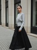 Kallie | Ribbed Knit Sweater – Casual Crew Neck Front Slit Long Sleeve