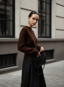Kallie | Ribbed Knit Sweater – Casual Crew Neck Front Slit Long Sleeve