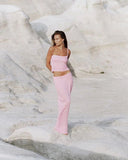 Karissa | Knit Two Piece Set – One Shoulder Crop Top Maxi Skirt Beach Co-ord
