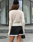 Kassandra | Lace Trim Knit Cardigan – Casual V Neck Button Front Long Sleeve