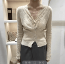 Kassandra | Lace Trim Knit Cardigan – Casual V Neck Button Front Long Sleeve