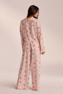 Kathryn | Breakfast Print Pajama Set – Sleepwear Notch Collar Long Sleeve Pants