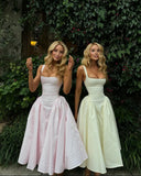 Kaydence | Gingham Square Neck Midi – Corset Bodice Full Skirt Summer Dress