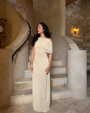 Kayla | Draped Maxi – One Shoulder Ruched Bodice Pleated Skirt Formal Evening Dress