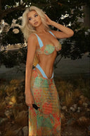 Kiarra | Boho Print Bikini Set – Underwire Top Maxi Skirt Three Piece Resort Set