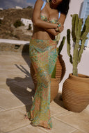 Kiarra | Boho Print Bikini Set – Underwire Top Maxi Skirt Three Piece Resort Set