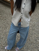 Kylie | Knit Button Front Vest – Crew Neck Sleeveless Everyday Layer