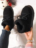 Lacey | Fleece Lined Ankle Boots – Winter Lace Up Round Toe Platform Sole
