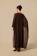 Lainey | Cape Sleeve Maxi Dress – Crew Neck Overlay Wedding Guest Evening