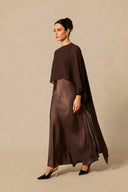 Lainey | Cape Sleeve Maxi Dress – Crew Neck Overlay Wedding Guest Evening