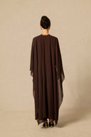 Lainey | Cape Sleeve Maxi Dress – Crew Neck Overlay Wedding Guest Evening