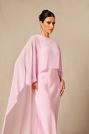 Lainey | Cape Sleeve Maxi Dress – Crew Neck Overlay Wedding Guest Evening