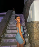 Lauren | Sequin Two Piece Set – Strapless Bandeau Top Mini Skirt Going Out Party Set