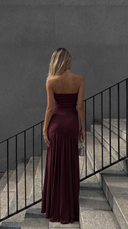 Lilibet | Strapless Ruched Maxi Dress – Evening Bandeau Draped Floor Length