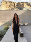 Lilith | Halter Neck Wrap Maxi – Deep V Cross Front Split Evening Summer Dress